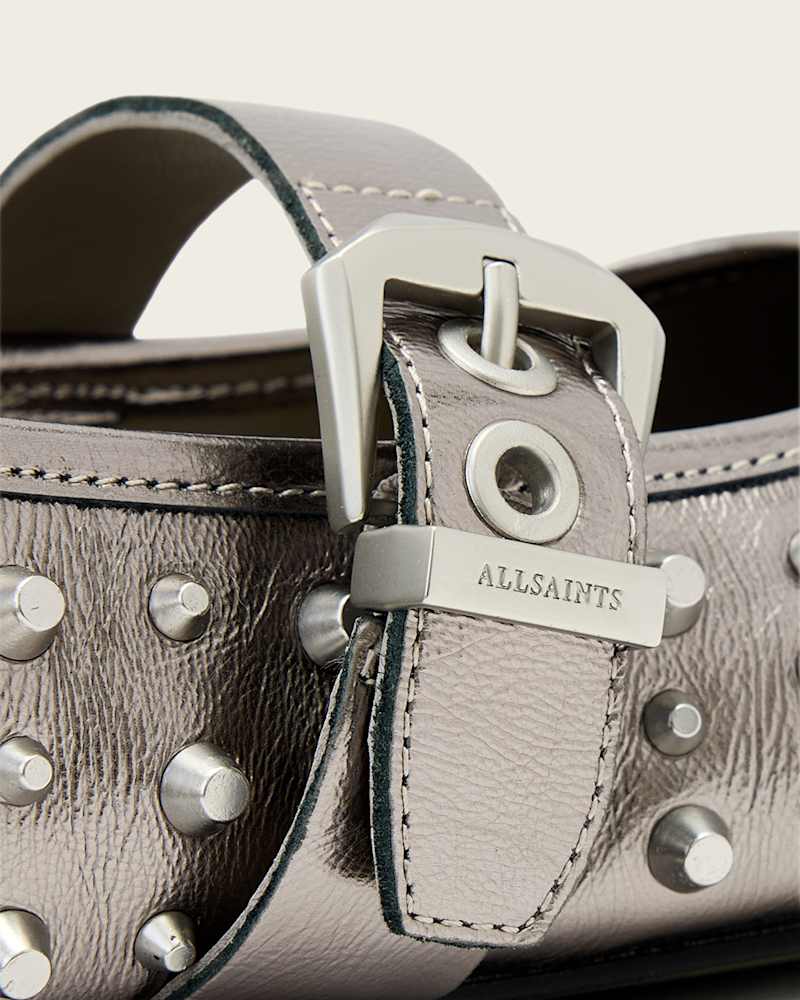 Holly Leather Stud Ballet Flats