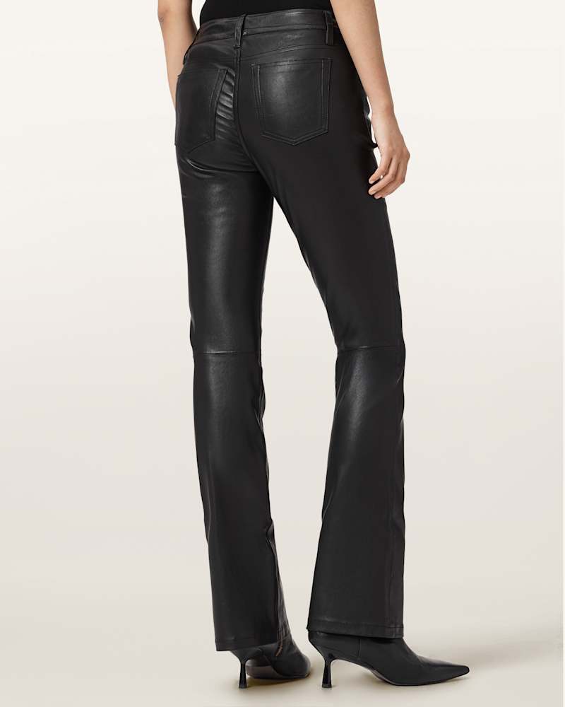 Haldan Leather Bootcut Trousers