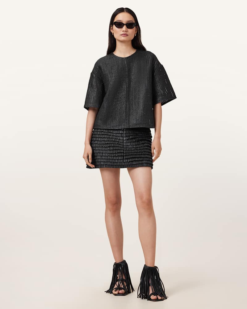 Krindle Leather Mini Skirt