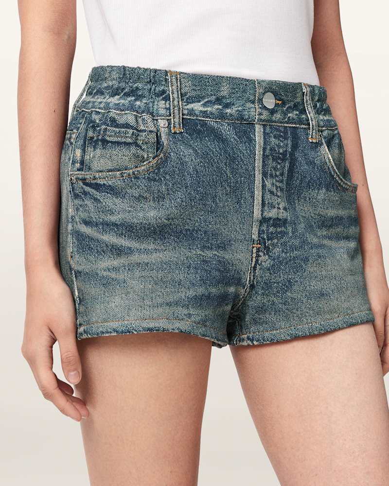 Asher Terry High Waisted Denim Illusion Shorts