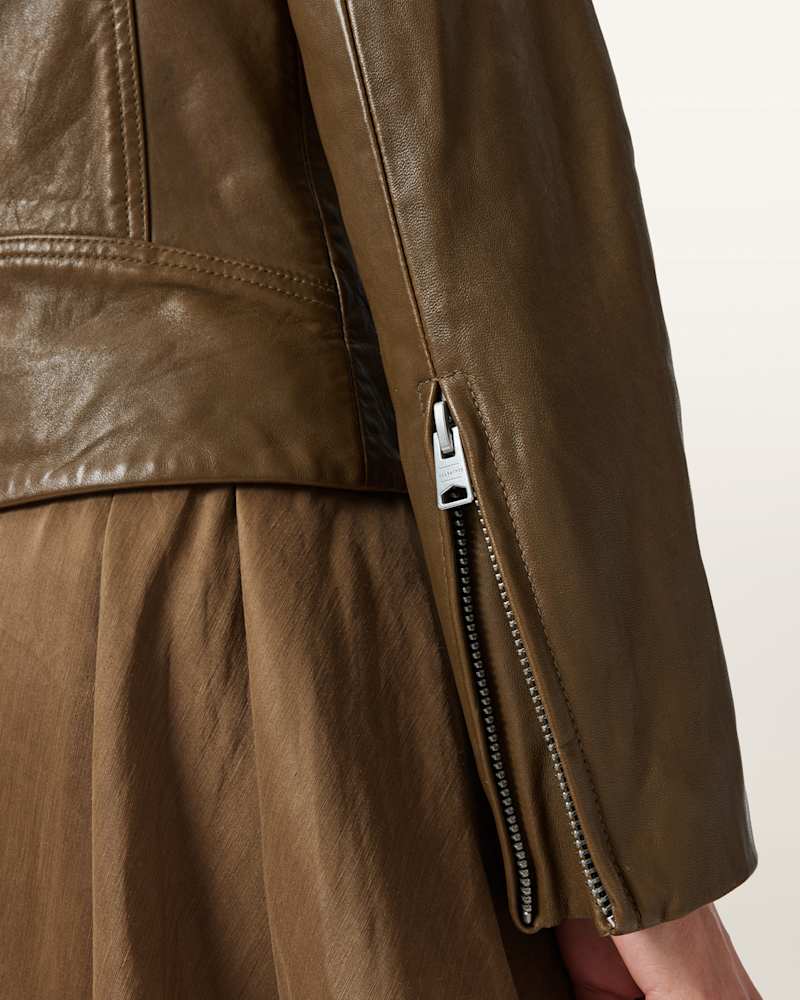 Dalby Slim Fit Leather Biker Jacket