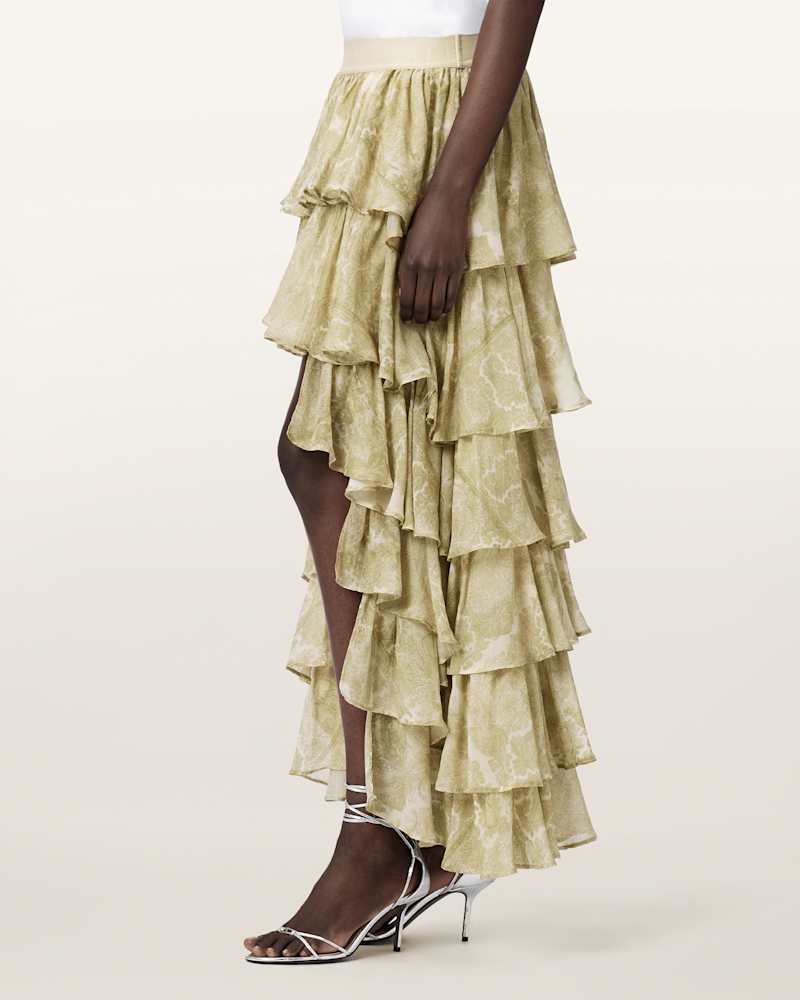 Cavarly Tiered Maxi Skirt