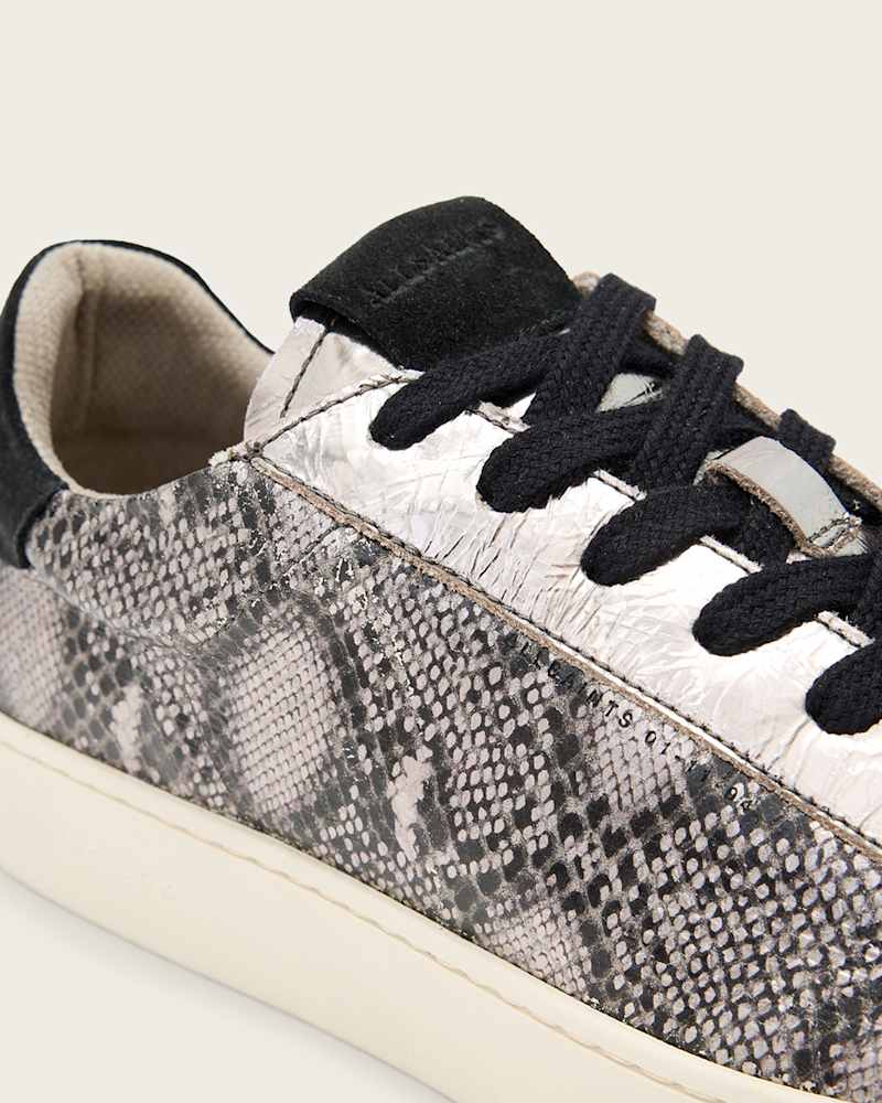 Shana Snake Print Low Top Leather Trainers