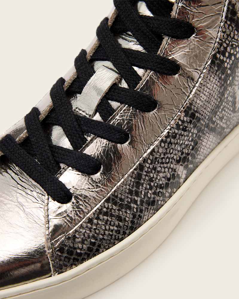Tana Snake Print Leather High Top Trainers