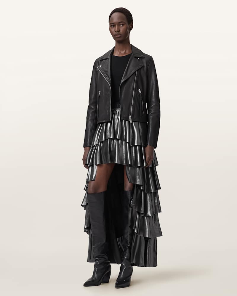 Cavarly Metallic Maxi Skirt