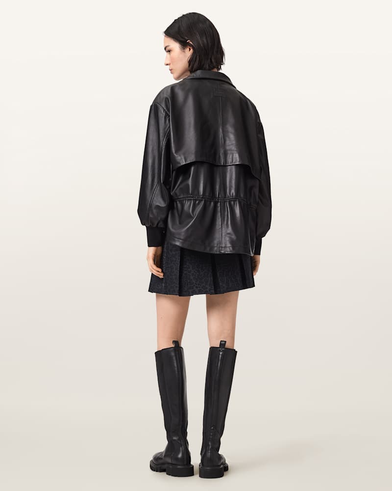 Viola Leopard Print Pleated Mini Skirt 