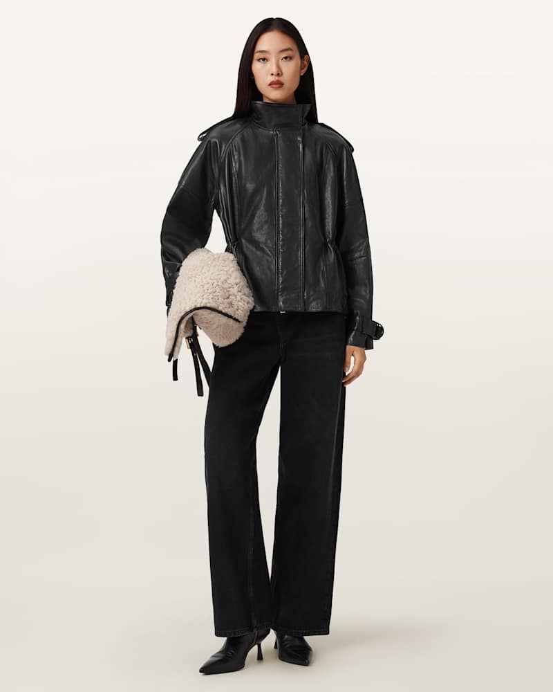 Serne Relaxed-Fit Leather Jacket