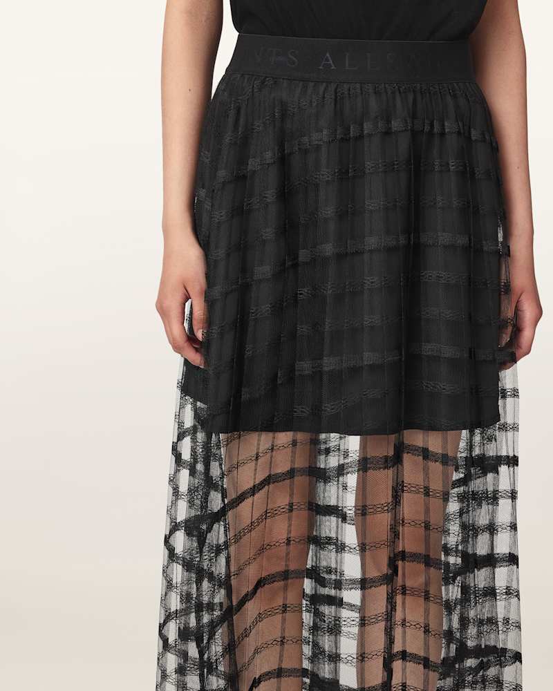 Celia Sheer Overlay Midi Skirt