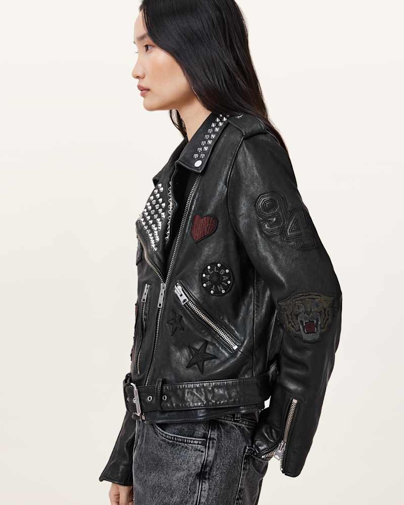 College Leather Biker Jacket