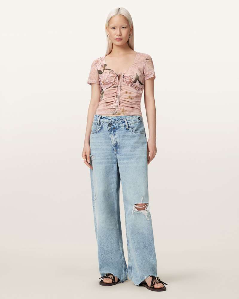 Gabby Slim Fit Floral Mesh Top