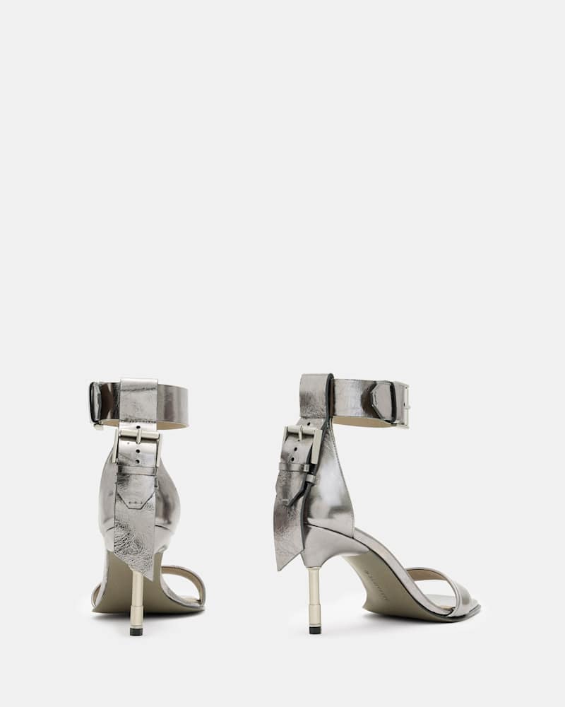 Noir Square Toe Heeled Sandal