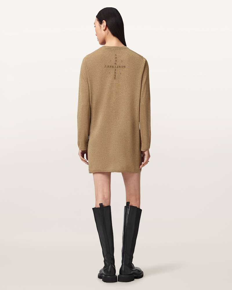 Tillii Metallic Long Sleeve Mini Dress