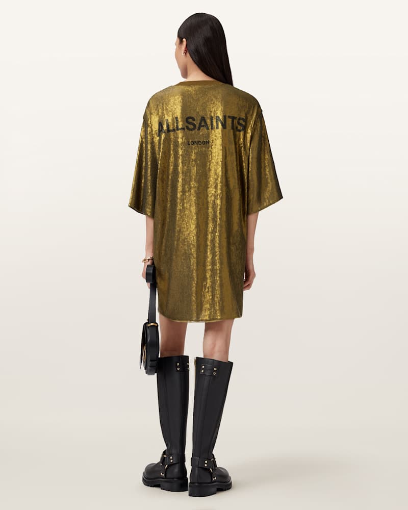Opal Metallic Logo Dress