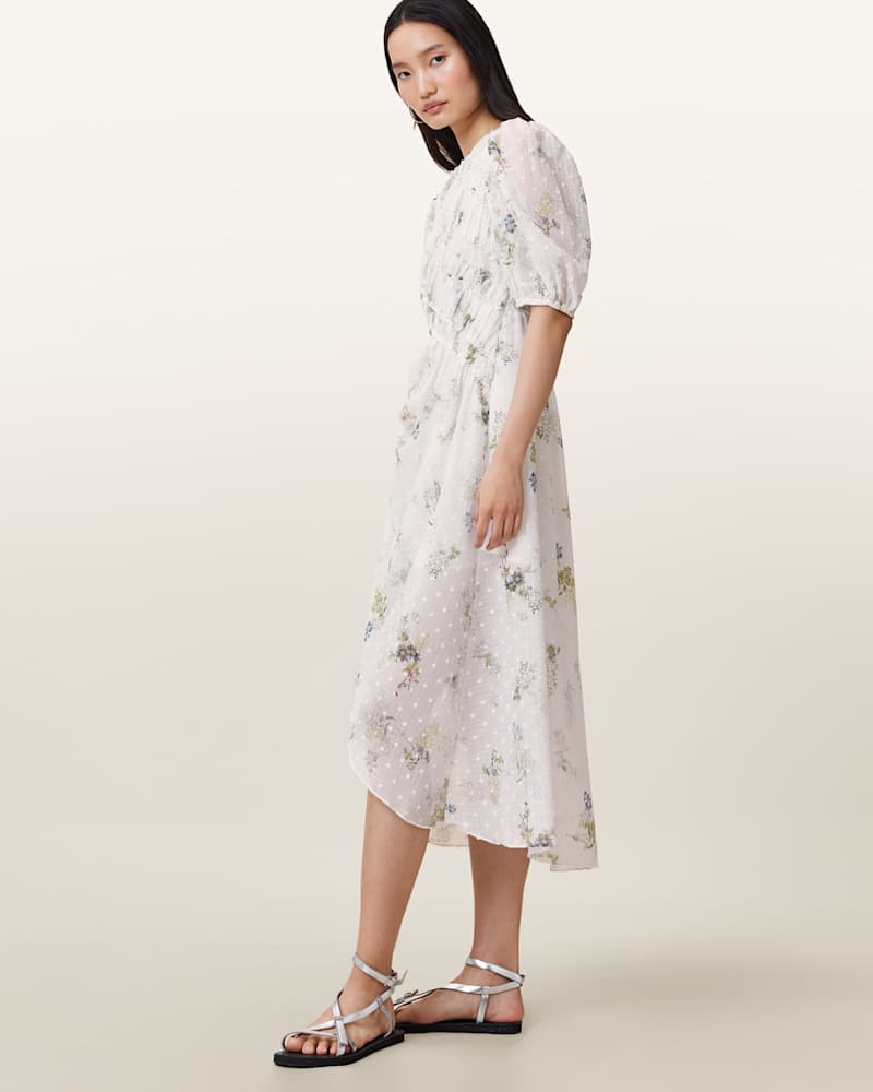 Serene Floral Print Midi Dress