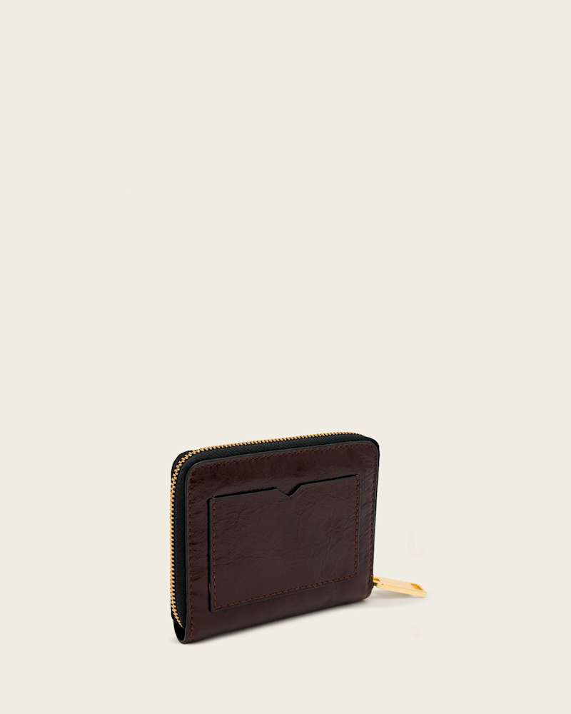 Lena Hex Leather Zip Wallet