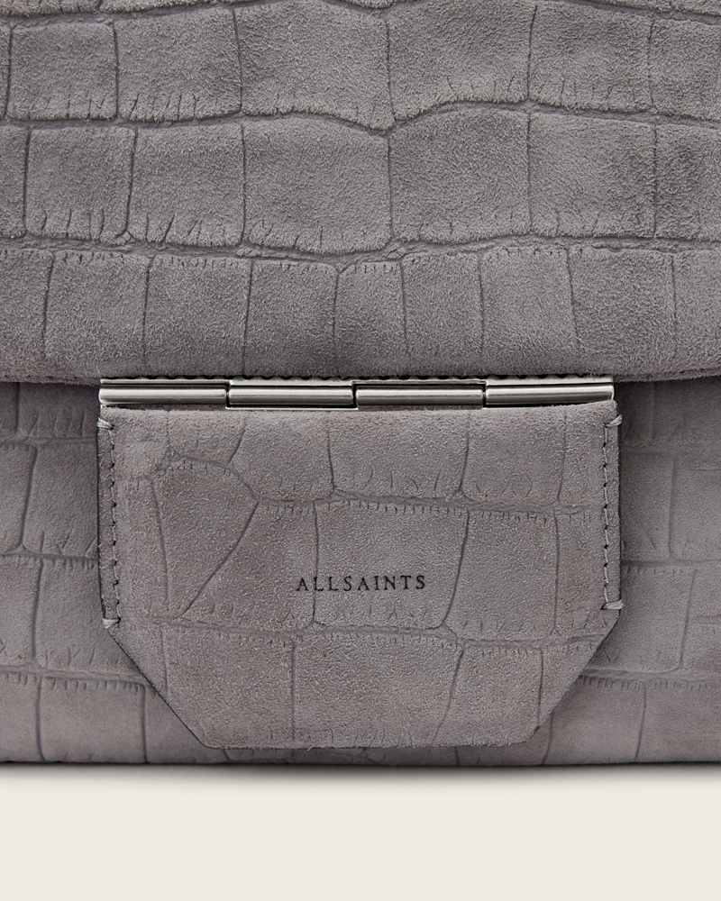 Ondine Croc-Effect Nubuck Shoulder Bag