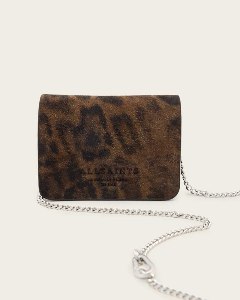 Honore Leopard Print Suede Crossbody Bag