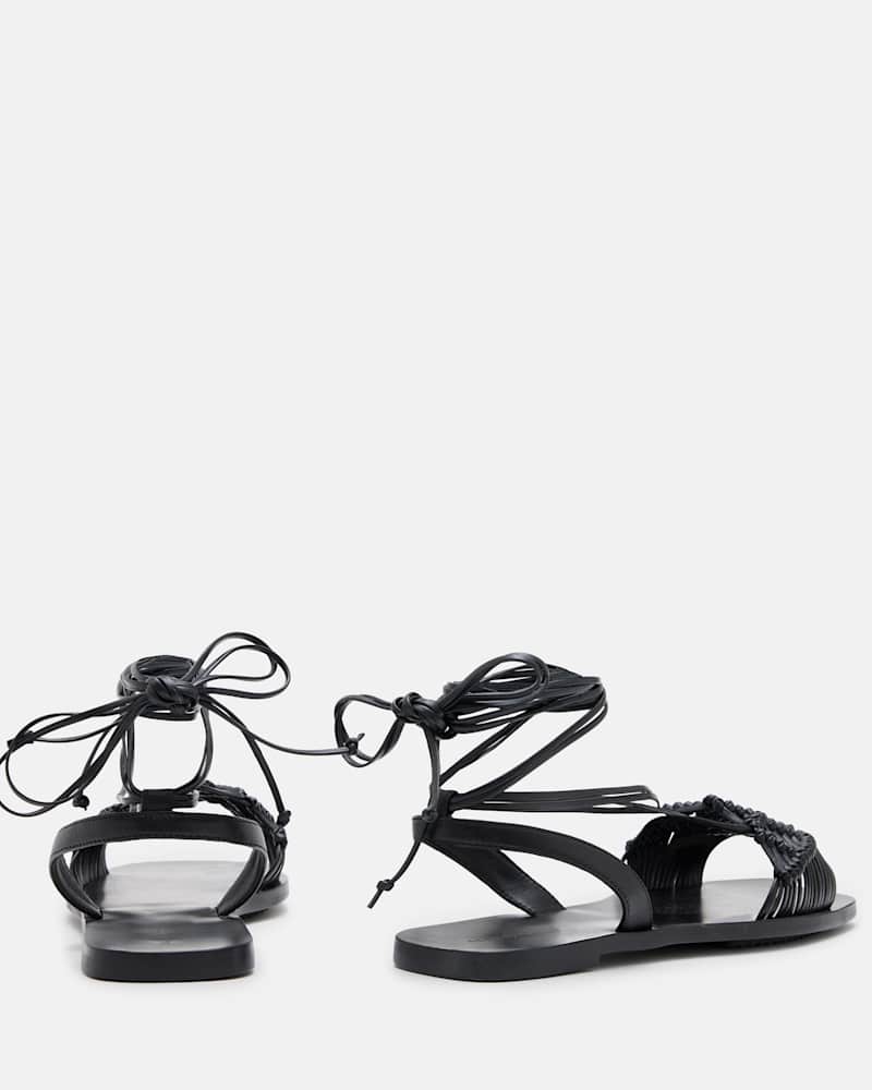 Donna Leather Rope Strappy Sandals