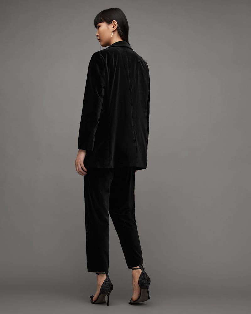 Aleida Mid-Rise Tapered Velvet Trousers