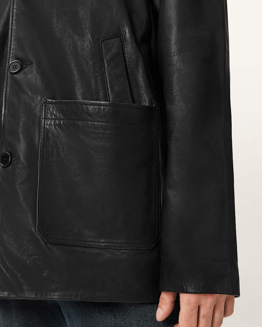 Toulouse Single Breasted Leather Coat