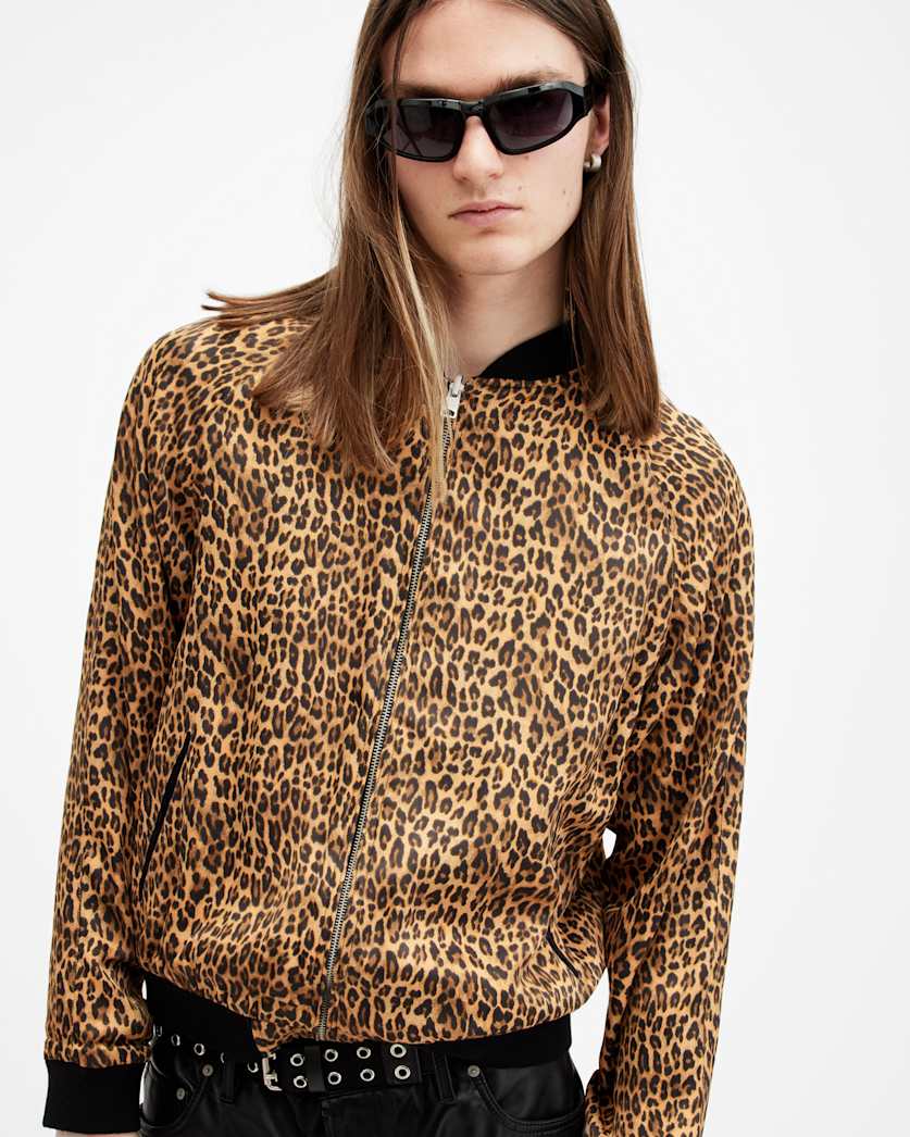 Tour Reversible Leopard Print Bomber Jacket