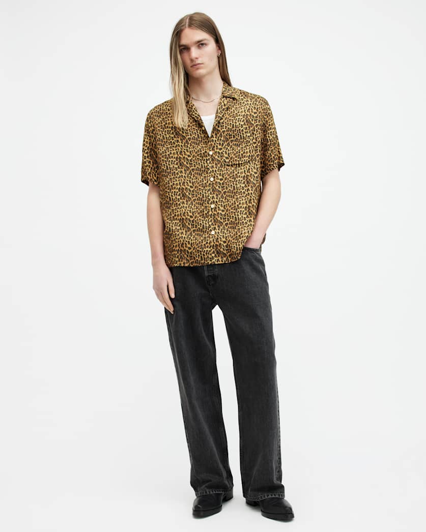 Carcle Leopard Print Relaxed Fit Shirt