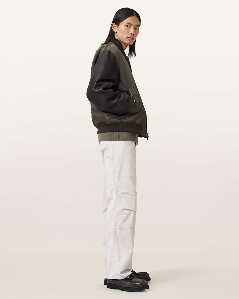 Myler Leather Sleeve Bomber