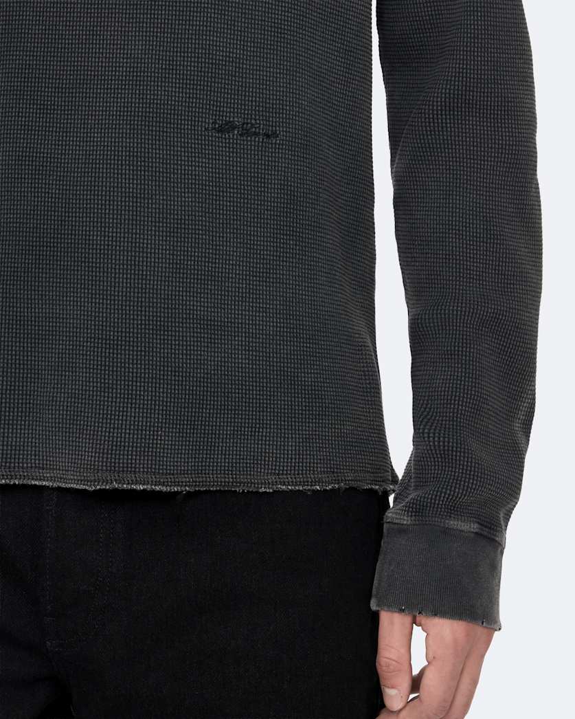 Raine Waffle-Knit Long-Sleeve T-Shirt