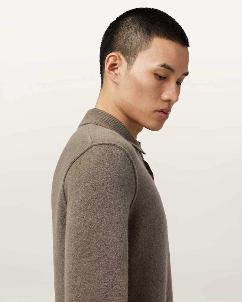 Statten Long Sleeve Ramskull Polo Jumper