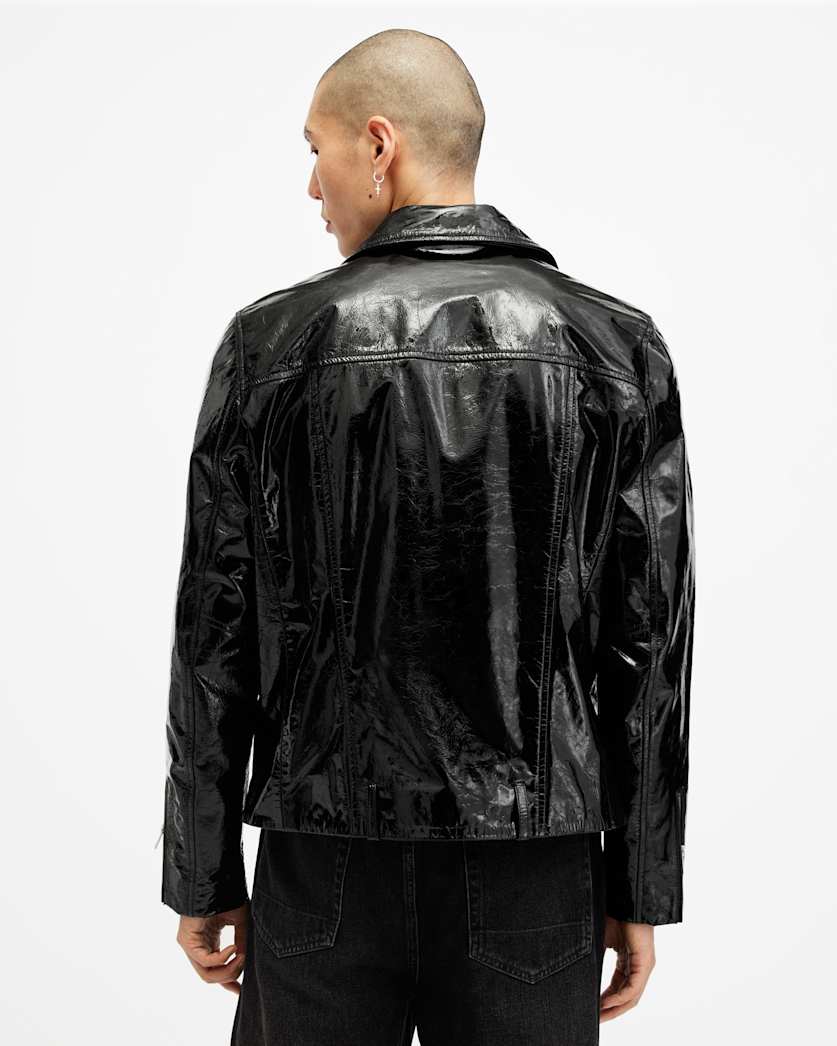 Badwan Slim Fit Leather Biker Jacket