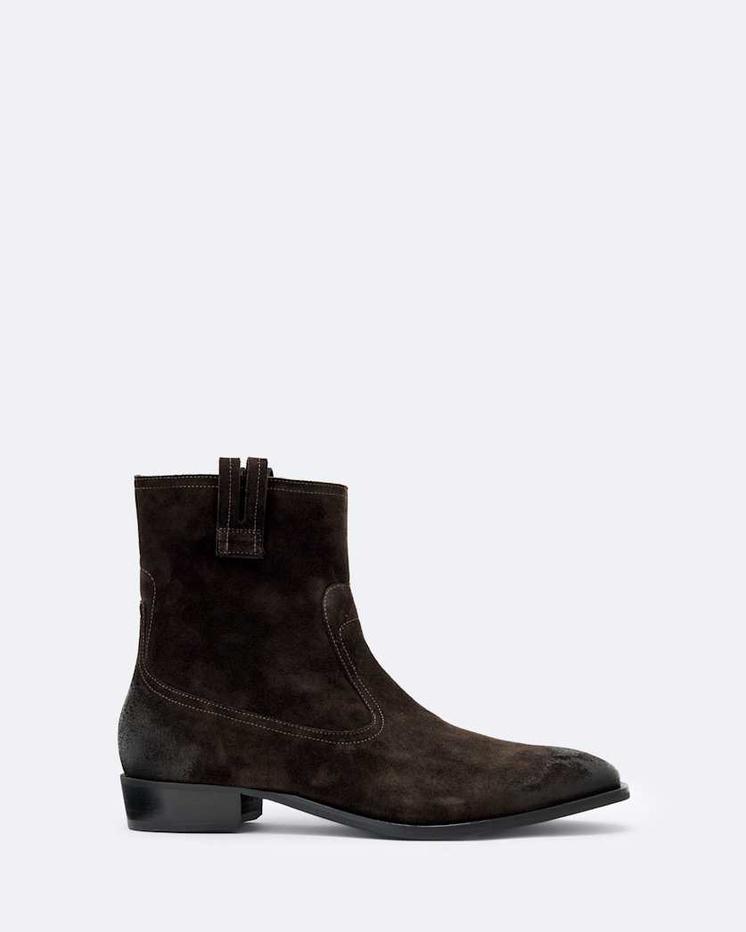 Hiro Suede Zip Up Boots