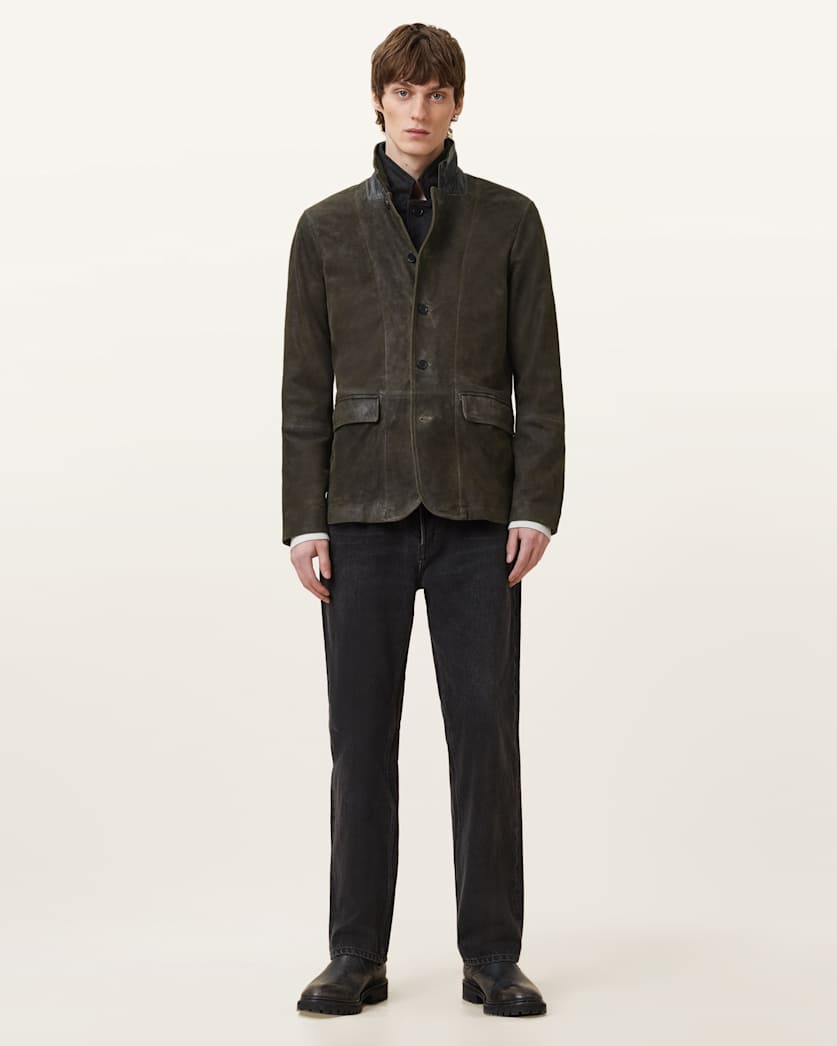 Survey Double Layered Leather Blazer