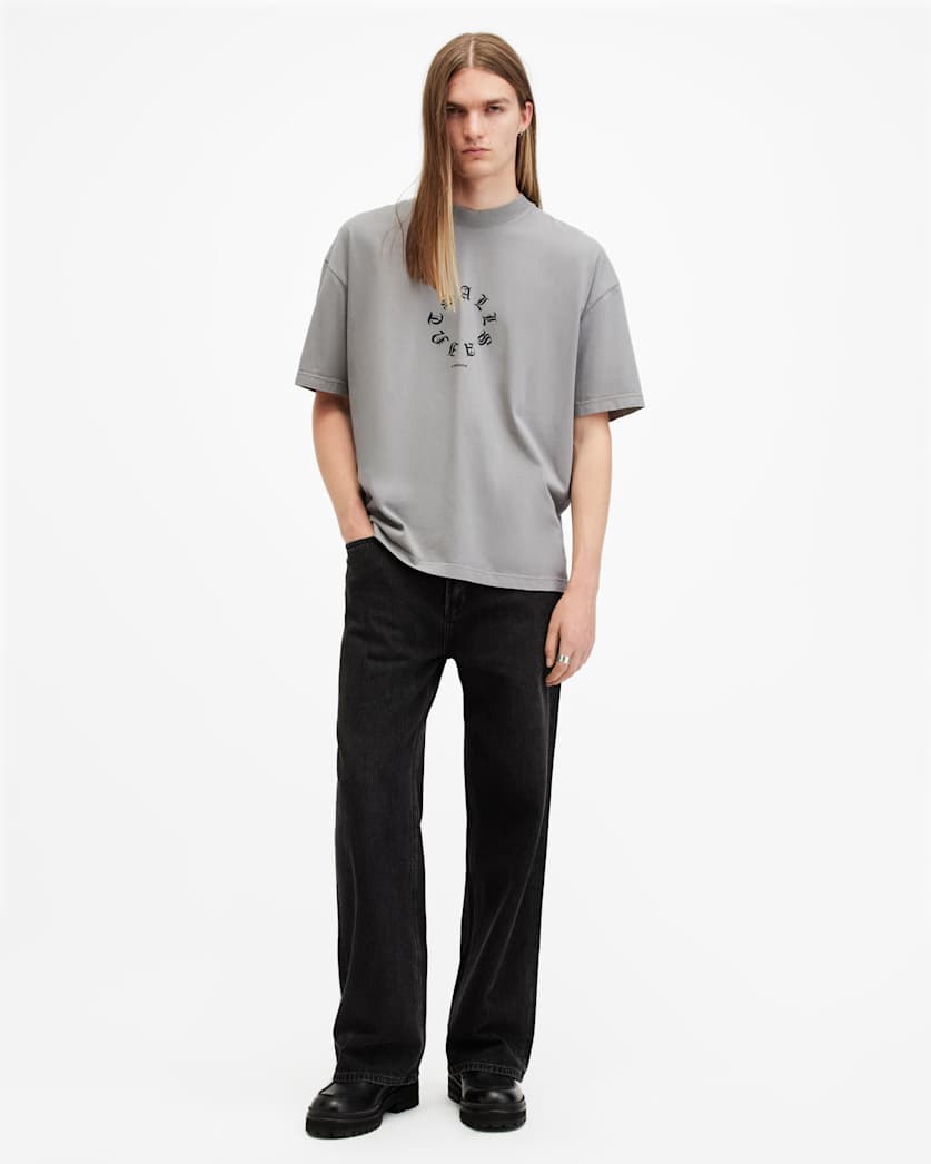 Fraktur Logo Print Oversized T-Shirt