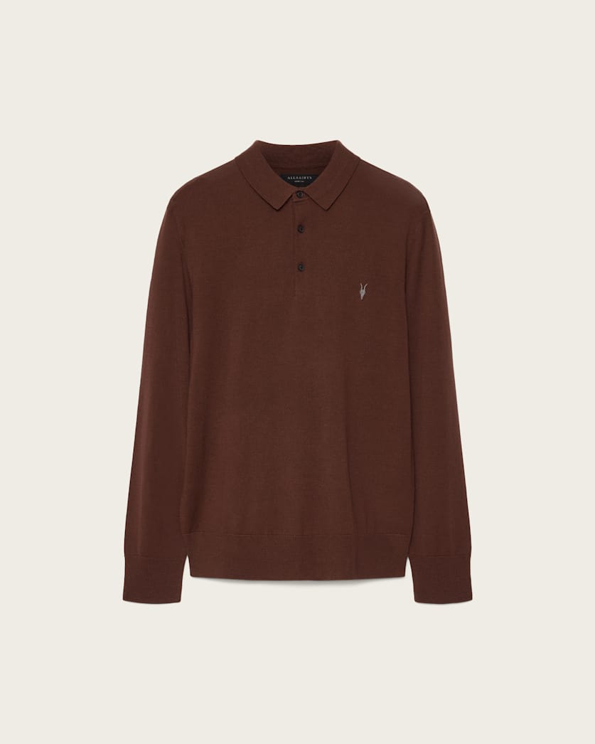 Mode Merino Long Sleeve Ramskull Polo Shirt