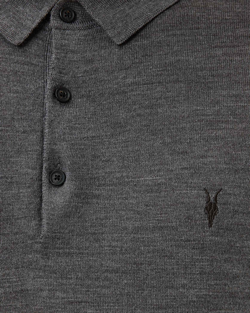 Mode Merino Long Sleeve Ramskull Polo Shirt