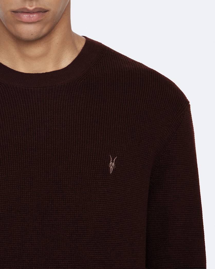 Waffle-Knit Crew-Neck Jumper