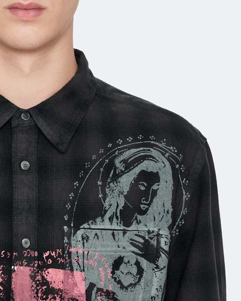 Long sleeve pattern check shirt