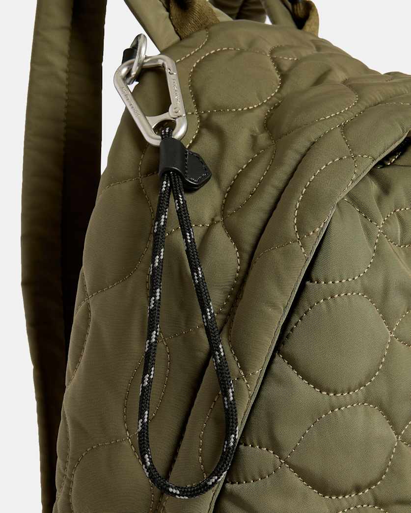 Carabiner Embossed Logo Quilted Backpack