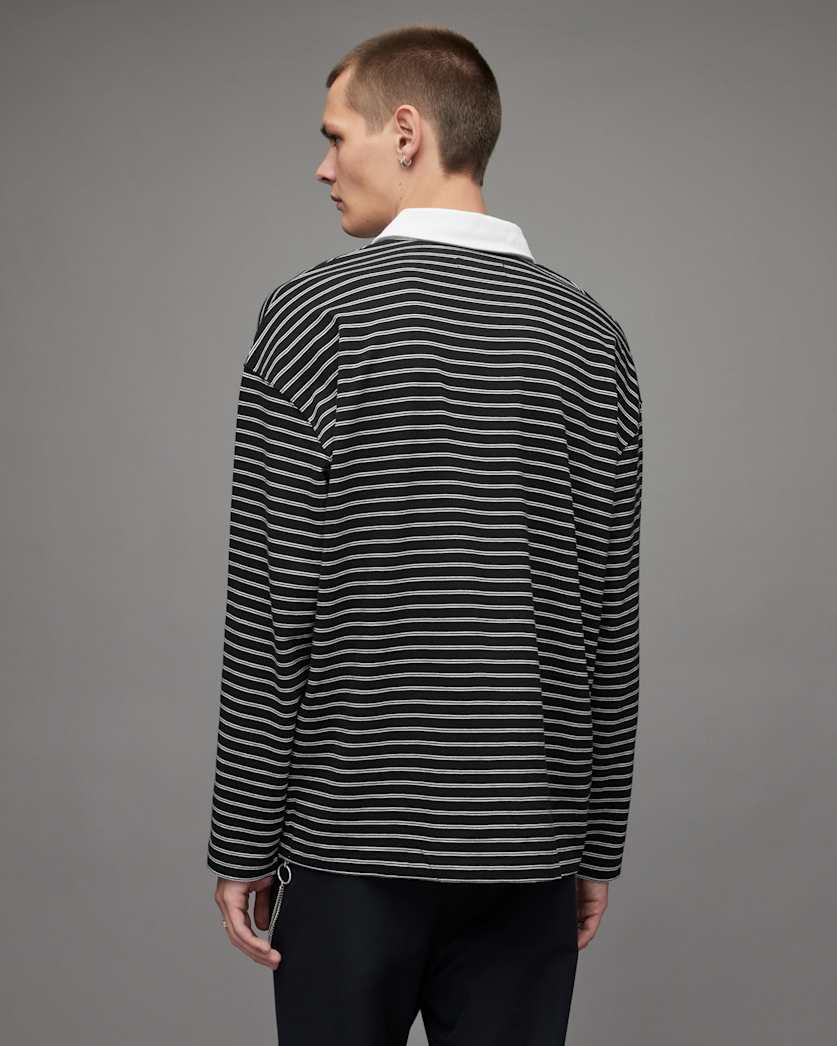 Ave Long Sleeve Striped Polo Shirt