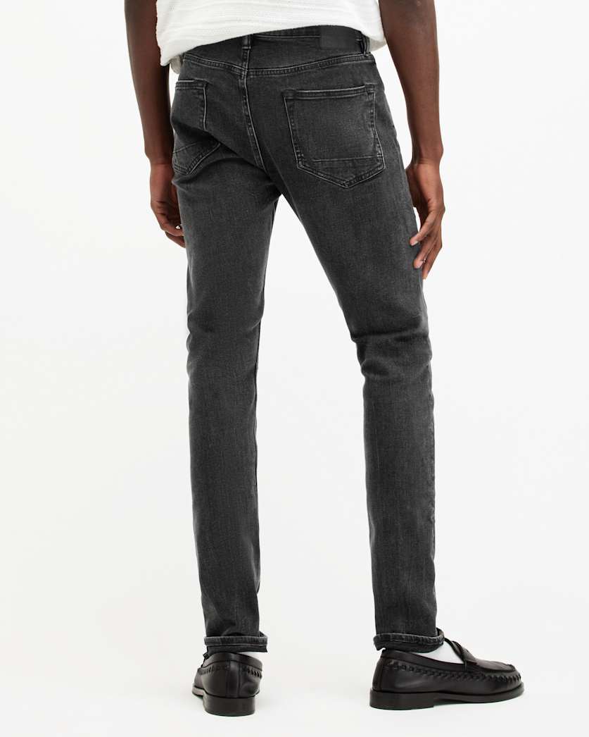 Cigarette Skinny Fit Stretch Denim Jeans Washed Black