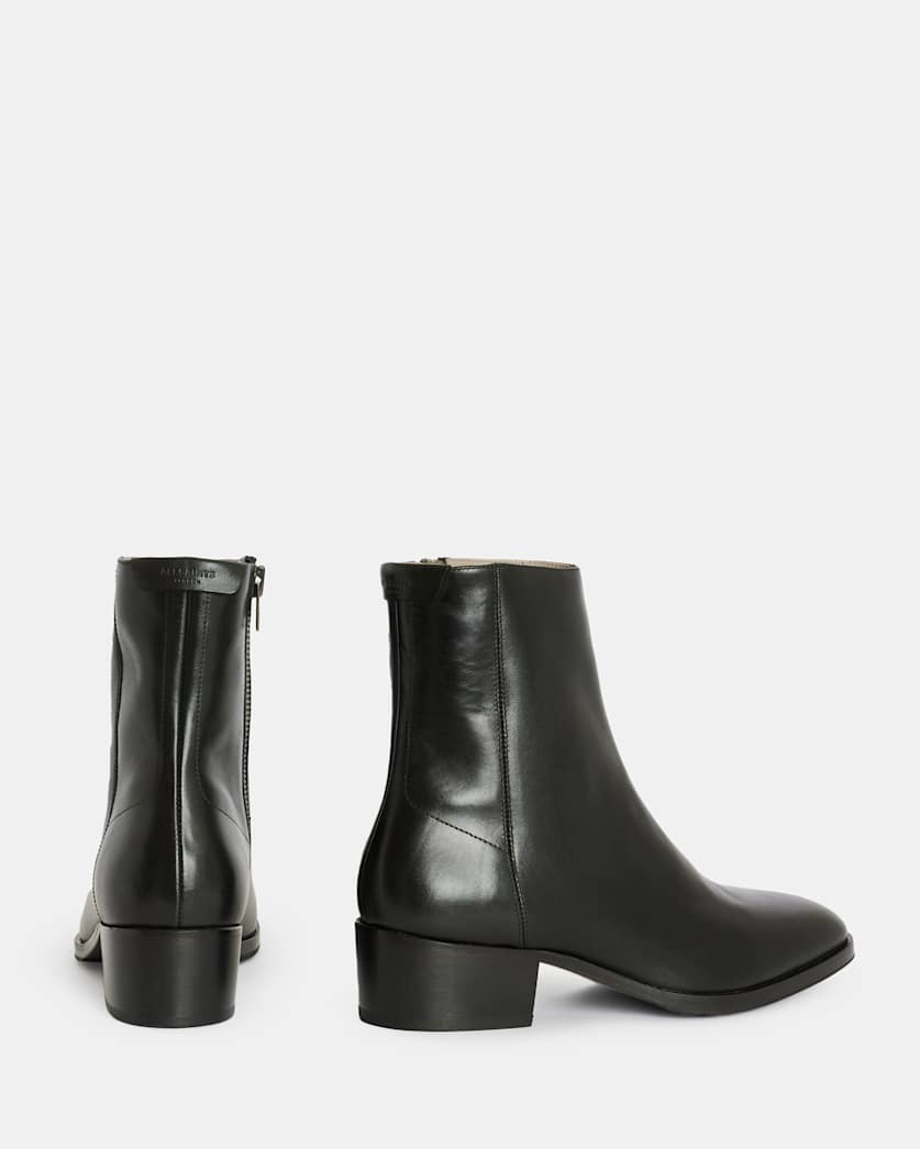 Bonham Stacked Heel Leather Boots