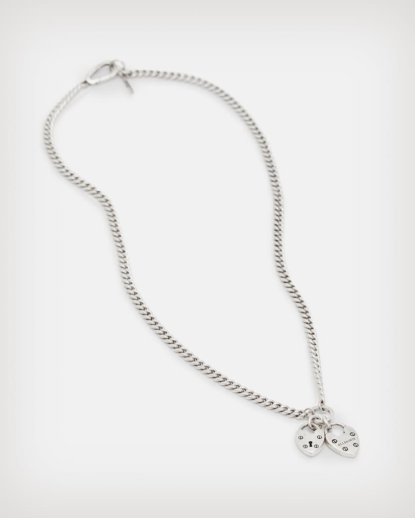 Double Heartlock Sterling Silver Necklace