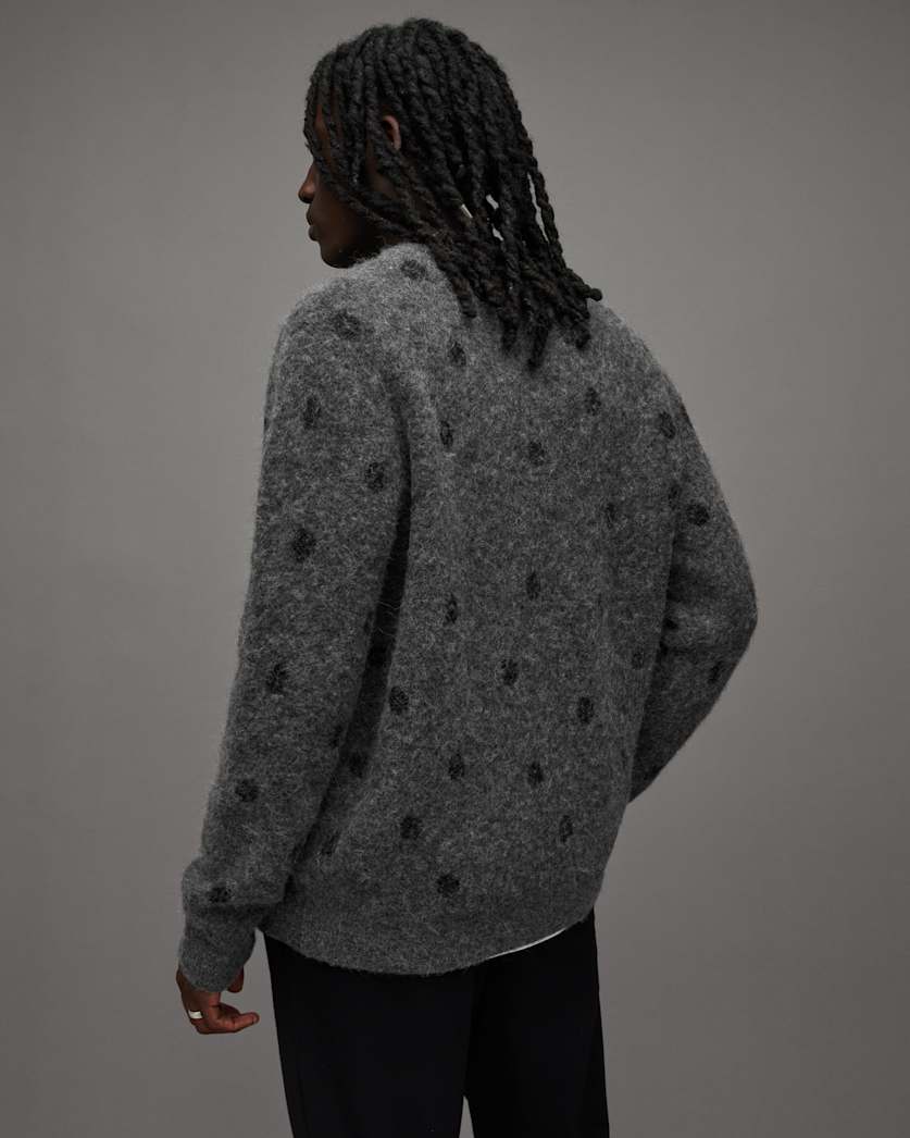 Polk Dot Jacquard Relaxed Crew Jumper