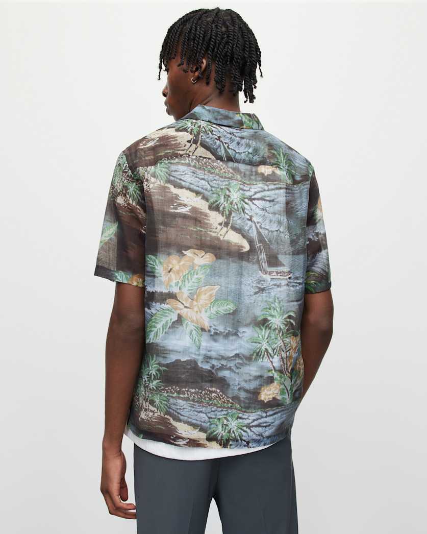 Aquila Short Sleeve Tropical Print Shirt