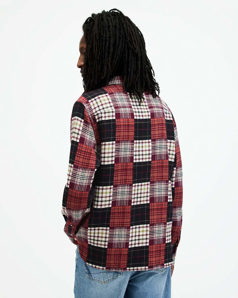 Patchi Patchwork Checked Relaxed Shirt