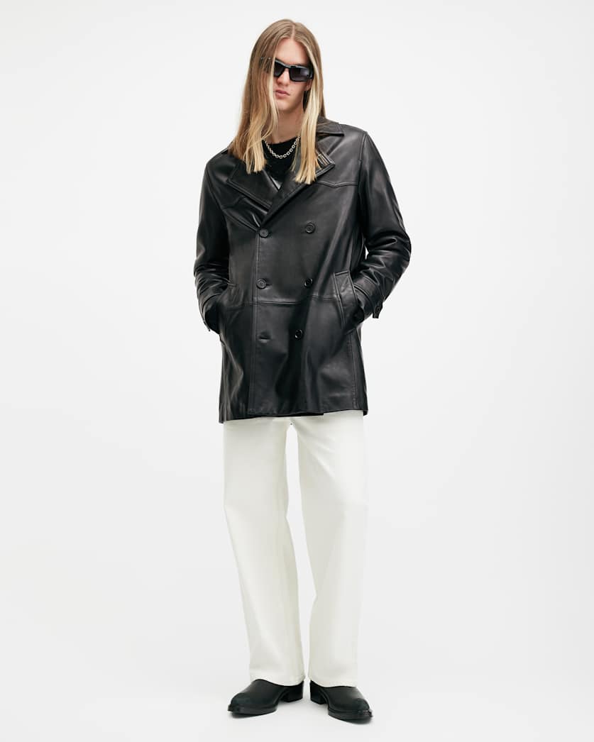 Kessler Double Breasted Leather Coat