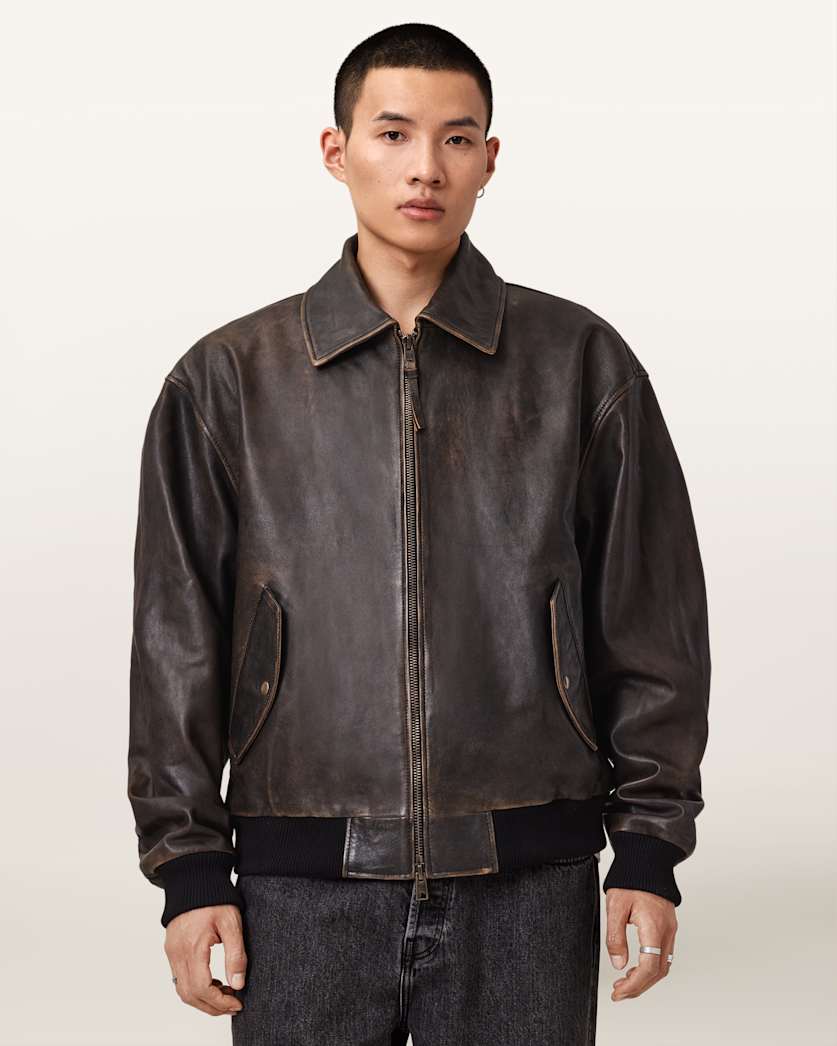Marco Oversized Leather Bomber Jacket