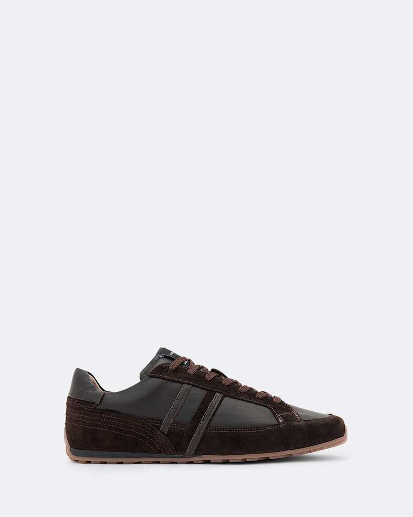 Liam Leather And Suede Low-Top Trainers