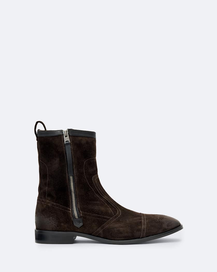 Dorian Zip-Up Suede Ankle Boots
