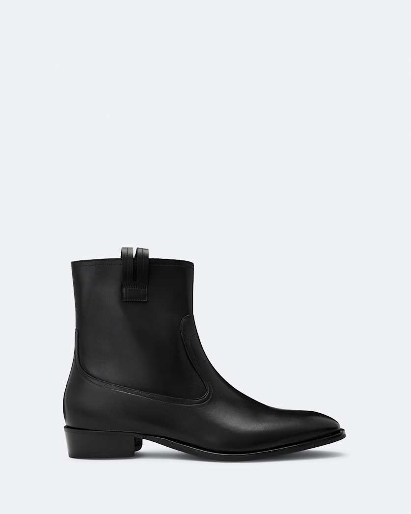 Hiro Zip-Up Leather Ankle Boots